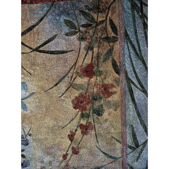 Sassafras Woven Tapestry Colorful Asian Floral Wall Hanging 40x34 - Picture 3 of 3